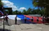 50-метровый российский флаг на Историческом бульваре. Фото: vk.com/ohsev