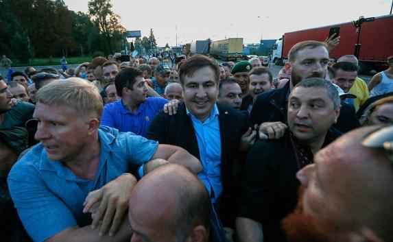 Саакашвили попал в базу «Миротворца» после прорыва через границу Украины (видео)