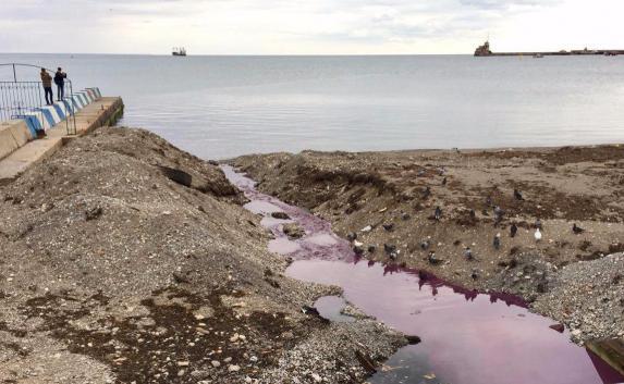 В Феодосии фиолетовые сточные воды «раскрасили» акваторию Чёрного моря