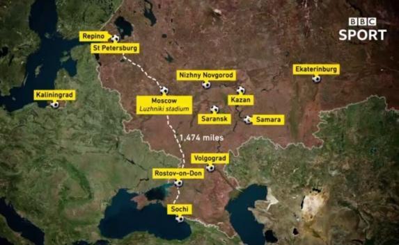 Британский канал BBC сделал Крым российским в ролике про ЧМ-2018