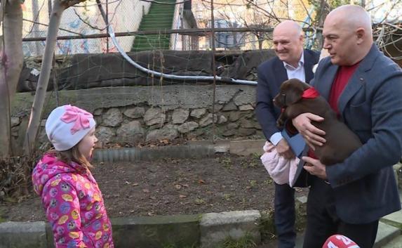 7-летняя девочка из Ялты получила в подарок от Путина собаку