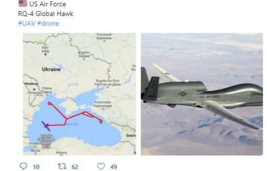 ВВС США 5 раз проводили разведку над Крымом за неделю (хроника, фото)