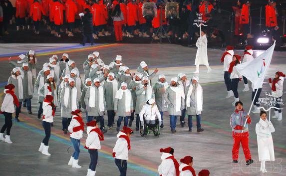 36 российских спортсменов приняли участие в церемонии в церемонии открытия Паралимпиады в Пхёнчхане