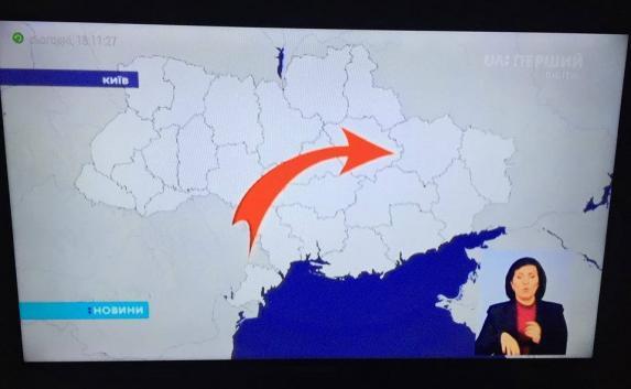 Украинский канал в прямом эфире показал карту страны без Крыма (фото)