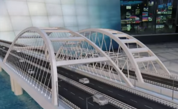 В студии RT представили собственный Крымский мост (фото, видео)