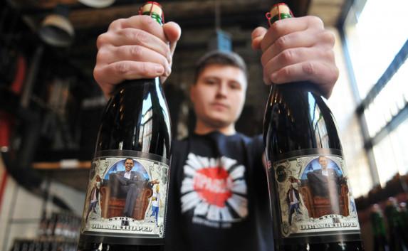 В Украине появилось пиво с Обамой, Меркель и Путиным на этикетках