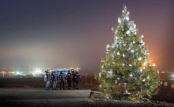 С​троители Керченского моста посадили новогоднюю ель