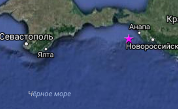 В Чёрном море недалеко от Крыма произошло землетрясение