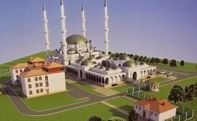 ​В Симферополе начали возводить малые купола Соборной мечети (видео)