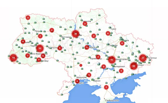 В Интернете появилась карта нарушений на выборах в Украине