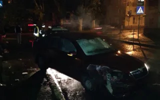 Ночная погоня ГИБДД за молодым водителем закончилась аварией