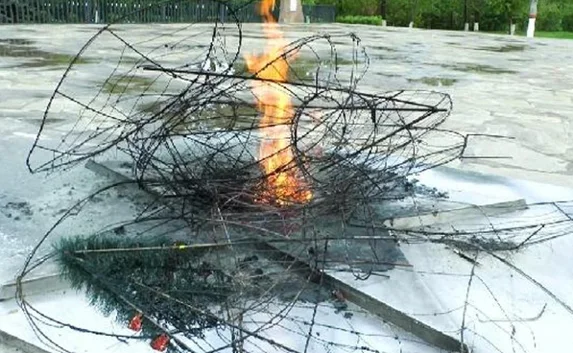 Под Тулой школьники сожгли венки у Вечного огня, жаря картошку