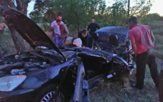 В Крыму Mitsubishi на скорости слетел с дороги в дерево, есть пострадавшие