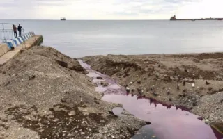 В Феодосии фиолетовые сточные воды «раскрасили» акваторию Чёрного моря