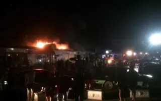 В Артбухте сгорел бар «Лица» (фото, видео)