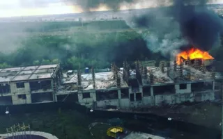 В Симферополе сгорел йога-центр (фото,видео)