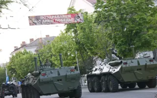 Ночная репетиция прохождения войск на параде в честь Дня Победы в Севастополе