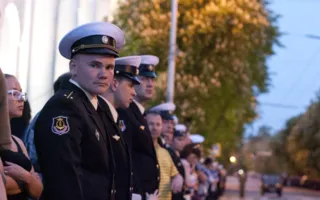 Ночная репетиция прохождения войск на параде в честь Дня Победы в Севастополе