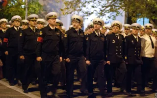 Ночная репетиция прохождения войск на параде в честь Дня Победы в Севастополе