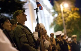 Ночная репетиция прохождения войск на параде в честь Дня Победы в Севастополе