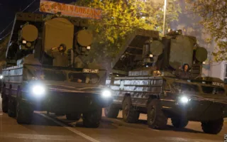 Ночная репетиция прохождения войск на параде в честь Дня Победы в Севастополе