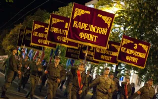 Ночная репетиция прохождения войск на параде в честь Дня Победы в Севастополе