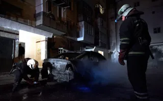 Ночью на проспекте Генерала Острякова сгорел автомобиль