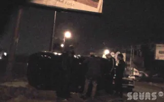 Иномарка не вписалась в поворот и перевернулась в районе улицы Дмитрия Ульянова