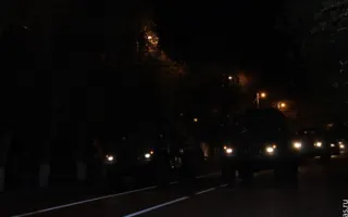 В Севастополе ночью репетировали прохождение военной техники