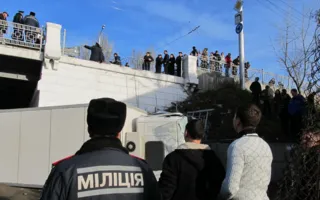 С железнодорожного моста упал грузовик с мясом