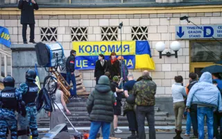В Москве воссозданный для киносъёмок Майдан напугал горожан