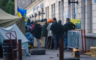 В Москве воссозданный для киносъёмок Майдан напугал горожан