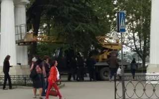 Подготовка к 9 мая: Севастополь моют, стригут газоны, натягивают провода