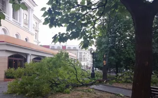 Ураганный ветер и ливень обрушились на Севастополь