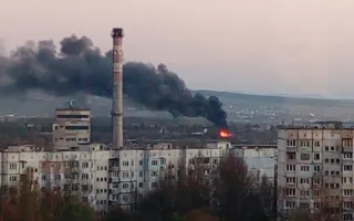 В Симферополе горела птицефабрика «Южная» (фото)